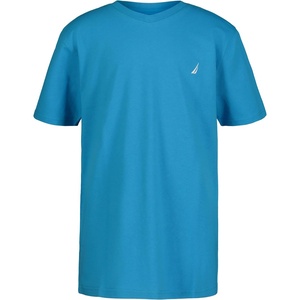 Nautica Boys’ Short Sleeve Solid V-Neck T-Shirt, Soft, Comfortable, Relaxed Fit(Hawaiian Ocean)