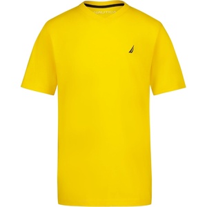 Nautica Boys’ Short Sleeve Solid V-Neck T-Shirt, Soft, Comfortable, Relaxed Fit(Lemon)