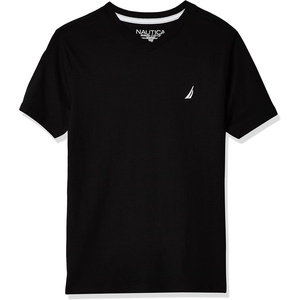 Nautica Boys’ Short Sleeve Solid V-Neck T-Shirt(Legacy Black)