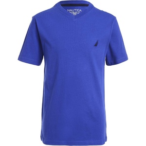 Nautica Boys’ Short Sleeve Solid V-Neck T-Shirt(Legacy Cobalt)
