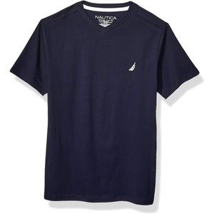 Nautica Boys’ Short Sleeve Solid V-Neck T-Shirt(Legacy Navy)