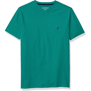 Nautica Boys’ Short Sleeve Solid V-Neck T-Shirt(Solid Green Da03)