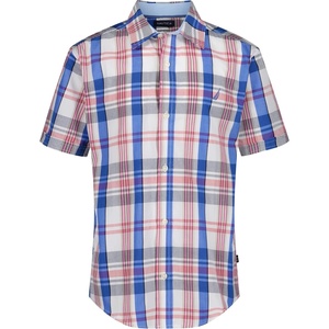 Nautica Boys Short Sleeve Woven Button-Down Shirt. Light Weight & Breathable(Traditional Plaid)