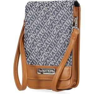 Nautica Catalina RFID Womens Crossbody Bag, Vegan Leather Compact Cell Phone Shoulder Travel Purse Holder(Indigo (Jacquard))