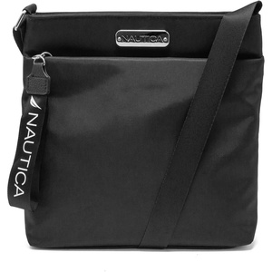 Nautica Diver Nylon Small Women’s Crossbody Bag Purse with Adjustable Shoulder Strap(Black)