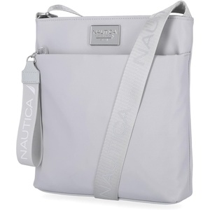 Nautica Diver Nylon Small Women’s Crossbody Bag Purse with Adjustable Shoulder Strap(Ice Grey)