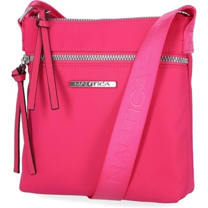 Nautica Diver Nylon Small Women’s Crossbody Bag Purse with Adjustable Shoulder Strap(Zipper Up Raspberry)