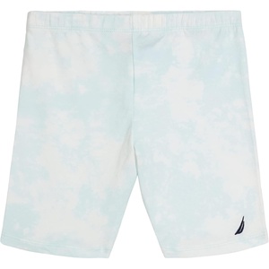 Nautica Girls’ Active Bike Shorts, Soft & Stretchy Spandex with Flat Waistband & Logo Design(Blue Light Cloud)