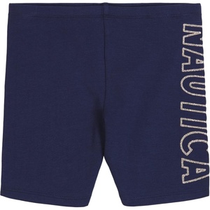 Nautica Girls’ Active Bike Shorts, Soft & Stretchy Spandex with Flat Waistband & Logo Design(Peacoat Heart)