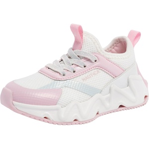 Nautica Girls Kids Running Sneakers | Comfortable Tennis Shoes with Chunky Sculpted Bottom | Sizes for Big & Little Kids -(Lace-Up/Bungee)(White Pink Iridescent-maybella)