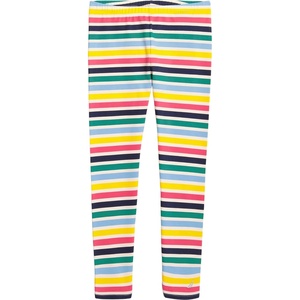 Nautica Girls’ Leggings, Full Length Pull-on Stretch Pants with Elastic Waistband & Logo Detail(Eggnog Multi)