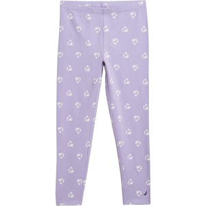 Nautica Girls’ Leggings, Full Length Pull-on Stretch Pants with Elastic Waistband & Logo Detail(Lavender Mermaid)