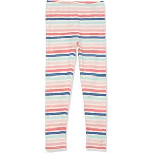 Nautica Girls’ Leggings, Full Length Pull-on Stretch Pants with Elastic Waistband & Logo Detail(Multi Eggnog)