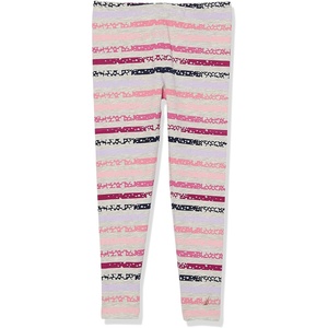 Nautica Girls’ Leggings, Full Length Pull-on Stretch Pants with Elastic Waistband & Logo Detail(Oatmeal Multi)