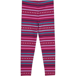 Nautica Girls’ Leggings, Full Length Pull-on Stretch Pants with Elastic Waistband & Logo Detail(Rasberry Stripes)