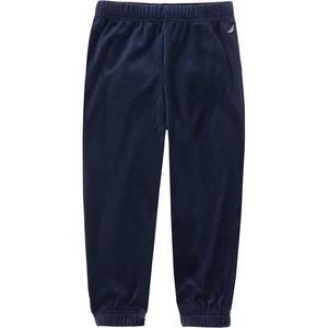Nautica Girls’ Logo Sweatpants, Fleece Joggers with Ribbed Cuffs & Functional Side Pockets(Velour Peacoat)