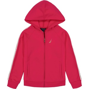 Nautica Girls’ Logo Sweatshirt, Fleece Hoodie With Full-zip Front & Pockets(Beetroot Purple)
