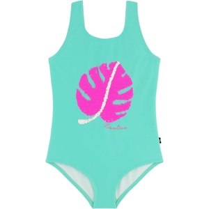 Nautica Girls One-Piece Swimsuit with UPF 50+ Sun Protection, Quick Drying Bathing Suit(Cockatoo Palm)