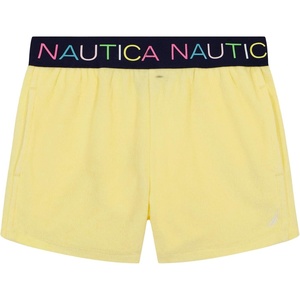 Nautica Girls’ Pull-on Shorts with Logo Elastic Waistband(Yellow)