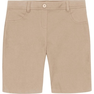 Nautica Girls School Uniform Bermuda Shorts, Pull-on Fit, Stretchy Material, Functional Pockets(Khaki Knit)