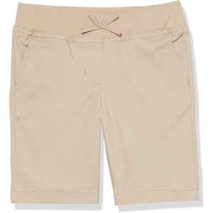 Nautica Girls School Uniform Bermuda Shorts, Pull-on Fit, Stretchy Material, Functional Pockets(Khaki Pull-on)