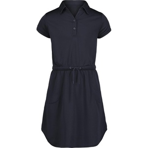 Nautica Girls School Uniform Short Sleeve Polo Dress(Navy Performance)