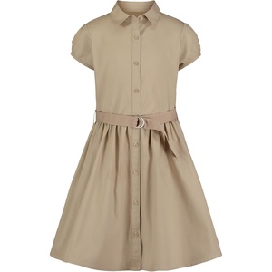 Nautica Girls’ School Uniform Short Sleeve Shirtdress(Khaki)