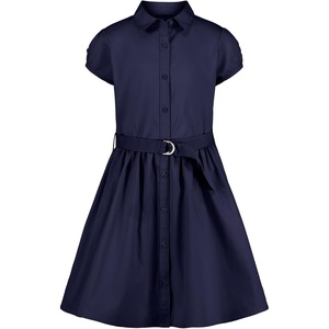 Nautica Girls’ School Uniform Short Sleeve Shirtdress(Navy Blue)