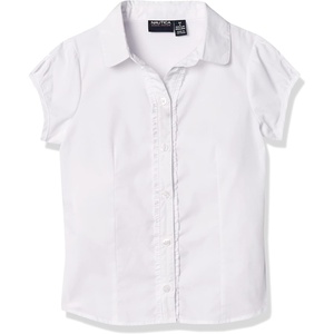 Nautica Girls’ Short Sleeve Blouse(White)