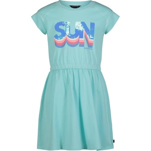 Nautica Girls’ Short Sleeve Jersey Tee Dress with Elastic Cinched Waist, Fun Designs & Colors(Blue Tint)