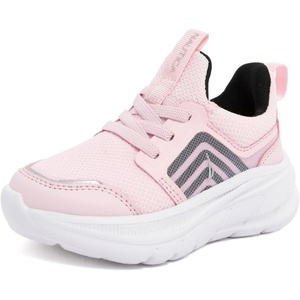 Nautica Girls’ Slip-On Sneaker – Athletic Running Kids’ Shoe for Walking, Running, Tennis, and Sports (Toddler/Little Kid)(Pink Black Silver)
