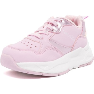 Nautica Girls Toddler Bungee Sneakers, Athletic Walking Shoes for Play and Everyday Wear, Comfortable Casual Footwear(Pink Pearl-janis)