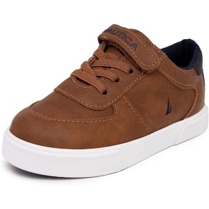 Nautica Kids Adjustable Strap Shoes | Comfortable Casual Sneakers for Boys and Girls, Toddlers & Little Kids(Tan)