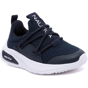 Nautica Kids Athletic Slip-On Sneakers – Comfortable Bungee Running Shoes for Boys and Girls – Stylish and Supportive Footwear for Active Kids (Big Kid/Little Kid/Toddler)(Navy-swimm)