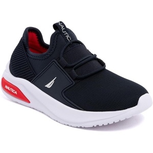 Nautica Kids Athletic Slip-On Sneakers – Comfortable Bungee Running Shoes for Boys and Girls – Stylish and Supportive Footwear for Active Kids (Big Kid/Little Kid/Toddler)(Navy Red-molded 2)