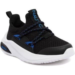 Nautica Kids Athletic Slip-On Sneakers – Comfortable Bungee Running Shoes for Boys and Girls – Stylish and Supportive Footwear for Active Kids (Big Kid/Little Kid/Toddler)(Black Cobalt)