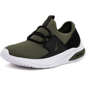 Nautica Kids Athletic Slip-On Sneakers – Comfortable Bungee Running Shoes for Boys and Girls – Stylish and Supportive Footwear for Active Kids (Big Kid/Little Kid/Toddler)(Olive Black)