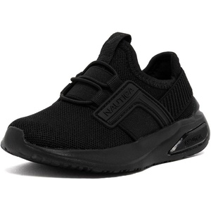 Nautica Kids Athletic Slip-On Sneakers – Comfortable Bungee Running Shoes for Boys and Girls – Stylish and Supportive Footwear for Active Kids (Big Kid/Little Kid/Toddler)(Black Mono-mavven)