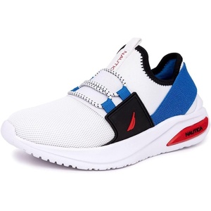 Nautica Kids Athletic Slip-On Sneakers – Comfortable Bungee Running Shoes for Boys and Girls – Stylish and Supportive Footwear for Active Kids (Big Kid/Little Kid/Toddler)(White Multi-molded)