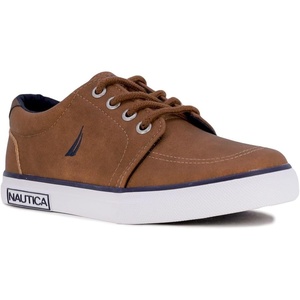 Nautica Kids Boys Lace-Up Fashion Sneakers Low-Top Dress Shoes for Youth – (Big Kid/Little Kid)(Tan Berrian)