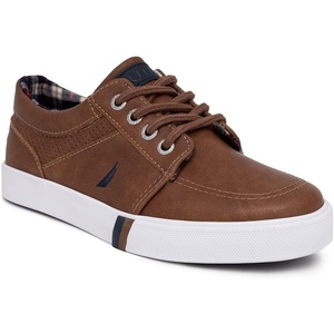 Nautica Kids Boys Lace-Up Fashion Sneakers Low-Top Dress Shoes for Youth – (Big Kid/Little Kid)(Tan-chestnut)