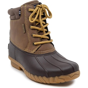 Nautica Kids Boys & Girls Duck Boots Kids Waterproof Rain Snow Boots Insulated Winter Boots (Toddler/Little/Big Kid)(Brown-channing)