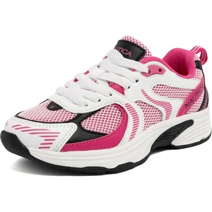 Nautica Kids Boys & Girls Lace-Up Sneakers – Athletic Shoes for Running & Walking with Cushioned Insole and Comfortable Fit for Big and Little Kids(White Black Pink)
