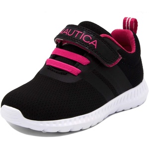 Nautica Kids Fashion Sneaker Athletic Running Shoe with One Strap |Boys – Girls|(Toddler/Little Kid)(Black/Pink)