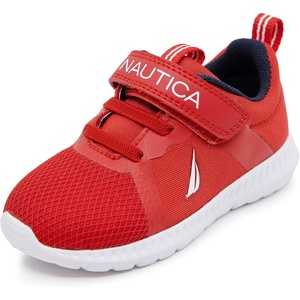 Nautica Kids Fashion Sneaker Athletic Running Shoe with One Strap |Boys – Girls|(Toddler/Little Kid)(Red Mesh-jurnee)