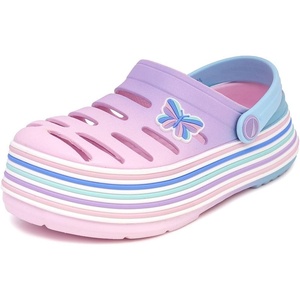 Nautica Kid’s Girls Clogs Slip On Platform Slides Garden Shoes Water Sandals Beach Slipper for Children Indoor Outdoor(Pink Purple Blue)