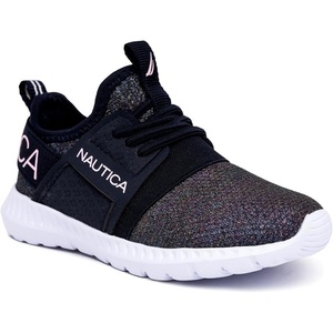 Nautica Kids Girls Metallic Fashion Sneaker Lace-Up Athletic Running Shoe I kappil I (Big Kid – Little Kid – Toddler)(Kappil 4-navy Oil Slick)