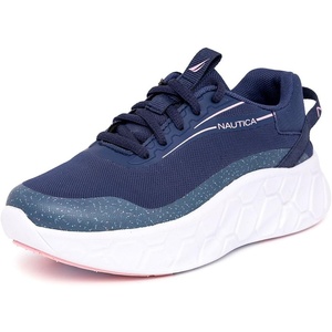Nautica Kids Girls Metallic Fashion Sneaker Lace-Up Athletic Running Shoe I kappil I (Big Kid – Little Kid – Toddler)(Navy Peony-gexe)