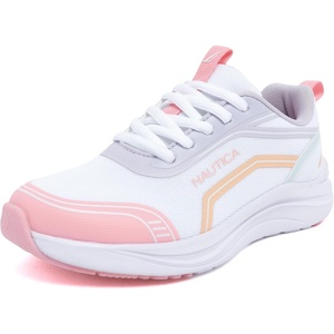 Nautica Kids Girls Metallic Fashion Sneaker Lace-Up Athletic Running Shoe I kappil I (Big Kid – Little Kid – Toddler)(White Multi)