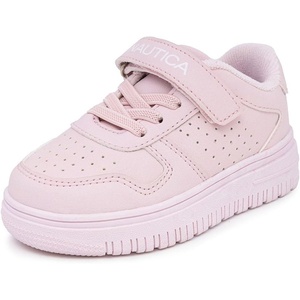Nautica Kids Girls Sneakers with Adjustable Strap and Bungee Straps | Comfortable Casual Shoes (Toddler/Little Kid)(Light Blush – Ivan)